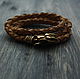 Leather bracelet with Wolf, Bead bracelet, Volgograd,  Фото №1