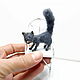 Mini figure of a gray-blue cat, for a dollhouse. Miniature figurines. AnzhWoolToy (AnzhelikaK). Online shopping on My Livemaster.  Фото №2