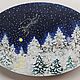 The night before Christmas winter landscape oval painting on canvas. Pictures. giftsalad. Online shopping on My Livemaster.  Фото №2