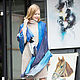 Cashmere Scarf blue pattern color shawl fashion women. Scarves. YUYE. My Livemaster. Фото №4