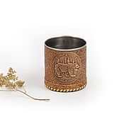 Посуда handmade. Livemaster - original item Mug, metal, bark. Gift to man. Handmade.