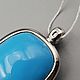 Silver pendant with natural turquoise 22h18 mm. Pendants. yakitoriya. My Livemaster. Фото №5