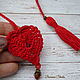 Bookmark for books Knitted heart red. Gifts for February 14. BarminaStudio (Marina)/Crochet (barmar). My Livemaster. Фото №4