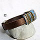 Leather bracelet 'jeans light'. Bead bracelet. Regaliz Bez Usov. Online shopping on My Livemaster.  Фото №2