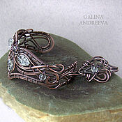 Украшения handmade. Livemaster - original item Copper bracelet with rock crystal. Handmade.