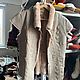 Women's leather vest made of sheepskin 44-46 beige, Vests, Moscow,  Фото №1