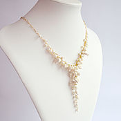 Украшения handmade. Livemaster - original item Necklace white wood, coral, mother of pearl. Handmade.