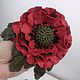 Брошь из кожи Красный мак. Брошь-булавка. Наталия  Дементьева (ND! Handmade). Ярмарка Мастеров.  Фото №4