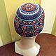 "Russian style" шапочка с жаккардовым рисунком из хлопка. Шапки. Funny_knit. Ярмарка Мастеров.  Фото №4