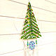 Pendants: glass decor - Christmas tree with icicles and snowflake, New Year. Suspension. MyFusedGlass. My Livemaster. Фото №4