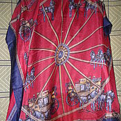 Винтаж handmade. Livemaster - original item Shawl of Chinese silk with a pattern,vintage China. Handmade.