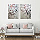 Paired paintings with abstract colors. Two paintings in a bright interior, Pictures, Moscow,  Фото №1