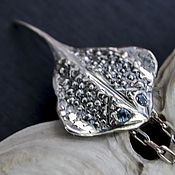 Украшения handmade. Livemaster - original item Pendant silver pendant with natural stone. Silver Stingray Pendant. Handmade.