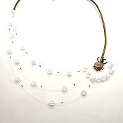 Украшения handmade. Livemaster - original item Necklace made of leather and quartz 