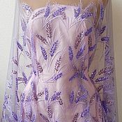 Материалы для творчества handmade. Livemaster - original item Embroidery on mesh sequins. Lilac spikelets. Handmade.