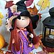 Doll sorceress (witch) for Halloween in purple, Dolls, St. Petersburg,  Фото №1