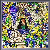 Картины и панно handmade. Livemaster - original item Illuminated painting panel stained glass Girl in the window. Handmade.