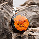 Orange rose - Lens Pendant Beads lampwork artisan flower transparent. Pendant. Branzuletka (Branzuletka). Online shopping on My Livemaster.  Фото №2