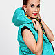 Vest with hood Turquoise. Vests. Russian style (russiandivo). Online shopping on My Livemaster.  Фото №2