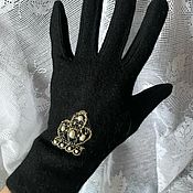 Винтажные трикотажные перчатки на зиму