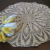 Для дома и интерьера handmade. Livemaster - original item Crochet napkin round openwork beige gift for home cottages. Handmade.