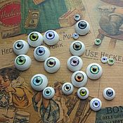 24 мм, серо-зеленые  Глаза акриловые для кукол