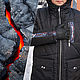 Зимняя куртка мужская, длинная черная куртка с капюшоном и лампасами. Верхняя одежда мужская. Лариса дизайнерская одежда и подарки (EnigmaStyle). Интернет-магазин Ярмарка Мастеров.  Фото №2