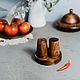 Salt and pepper shakers with stand a Set of wooden Siberian Cedar #SP3, Salt and pepper shakers, Novokuznetsk,  Фото №1
