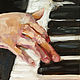 Pianist, oil painting on canvas, framed, 20h20cm. Pictures. myfoxyart (MyFoxyArt). Online shopping on My Livemaster.  Фото №2