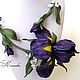 Flower necklace leather Necklace Purple irises flowers. Necklace. flowersstyle (flowersstyle). My Livemaster. Фото №4
