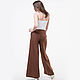 Palazzo chocolate trousers made of 100% linen. Pants. etnoart. My Livemaster. Фото №6