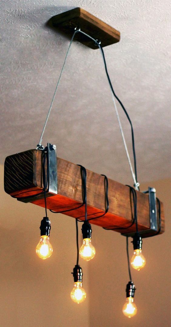 Потолочная люстра из дерева Лофт в интернет-магазине Ярмарка Мастеров ...