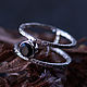 Textured double silver ring with natural black onyx, Rings, Moscow,  Фото №1