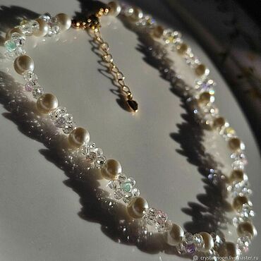 Украшения ручной работы. Ярмарка Мастеров - ручная работа Плетёный чокер с цветочками сияющее романтичное украшение на шею. Handmade.