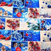 Для дома и интерьера handmade. Livemaster - original item New Year quilted bedspread, New Year 2022, White and blue. Handmade.