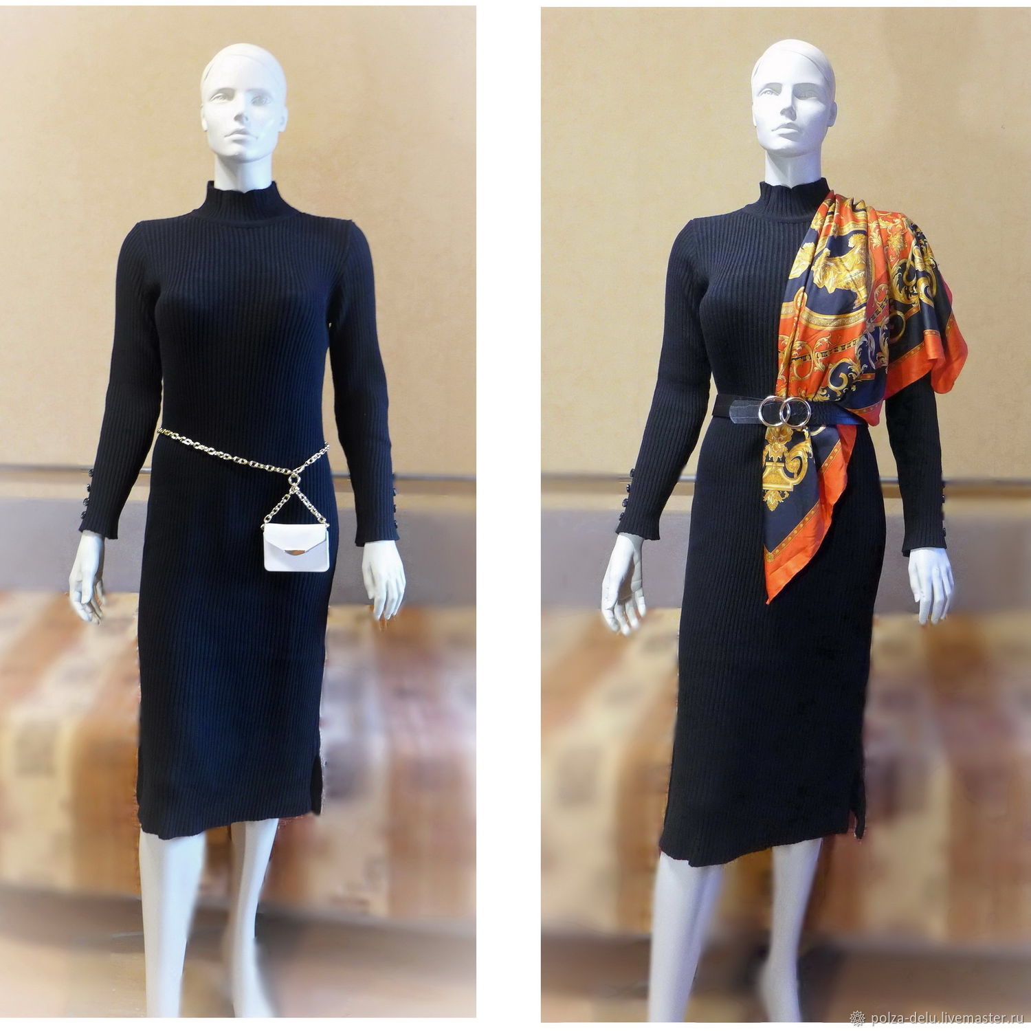 48-..-54 Платье лапша прямое чёрное полушерстяное резинка купить в ...