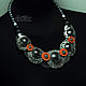 Necklace Combination Orange Gray (401) designer jewelry. Necklace. Svetlana Parenkova (parenkova). My Livemaster. Фото №4