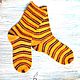 Knitted socks yellow rainbow 24 cm foot warm wool striped. Socks. knitsockswool. My Livemaster. Фото №5