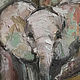 Картина со слонами, мама и малыш, картина маслом на холсте, 40х60см. Картины. Мария Роева  Картины маслом (MyFoxyArt). Ярмарка Мастеров.  Фото №6