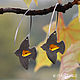 Order Silver Migratory Bird Earrings, amber. dikoobraz. Livemaster. . Earrings Фото №3