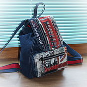 Джинсовая сумка-шоппер с жёстким дном 117