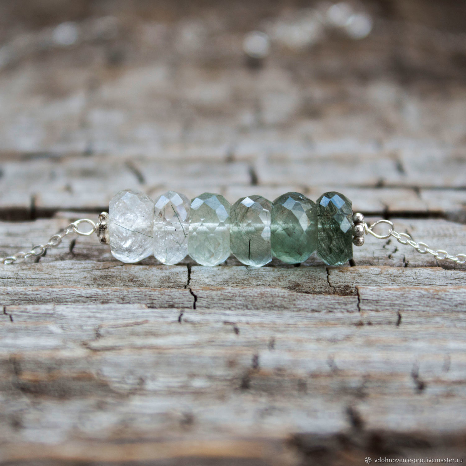 Комплект с рутиловым кварцем "Венера" сер, колье, серьги на заказ в интернет-магазине Ярмарка Мастеров по цене 5500 ₽ – JKMKMRU | Комплекты украшений, Ярославль - доставка по России