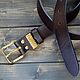 Men's leather belt 'Cannon' Bull-bugay. Straps. MILANO. My Livemaster. Фото №6