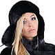 Mink fur hat in black, Hat with ear flaps, Moscow,  Фото №1