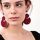 Red Leather Earrings. Earrings. Two Starlings. My Livemaster. Фото №6