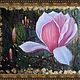 Painting with gold leaf 'Magnolia', oil on canvas. Pictures. Kind paintings by Irina Belozerova. My Livemaster. Фото №4