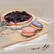 Order Cake with berries and cookies macarons. Print from the author's work. Valeria Akulova ART. Livemaster. . Pictures Фото №3