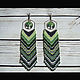 Earrings-brushes made of beads, Tassel earrings, Tyumen,  Фото №1