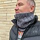 Снуд серый из шерсти «Альпы-Суворов». Снуды. Уникальные свитера и шарфы Hitwool. Ярмарка Мастеров.  Фото №6