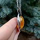 Pendant silver'Apple'. Silver pendant with amber. Pendant. uvelinna. My Livemaster. Фото №5